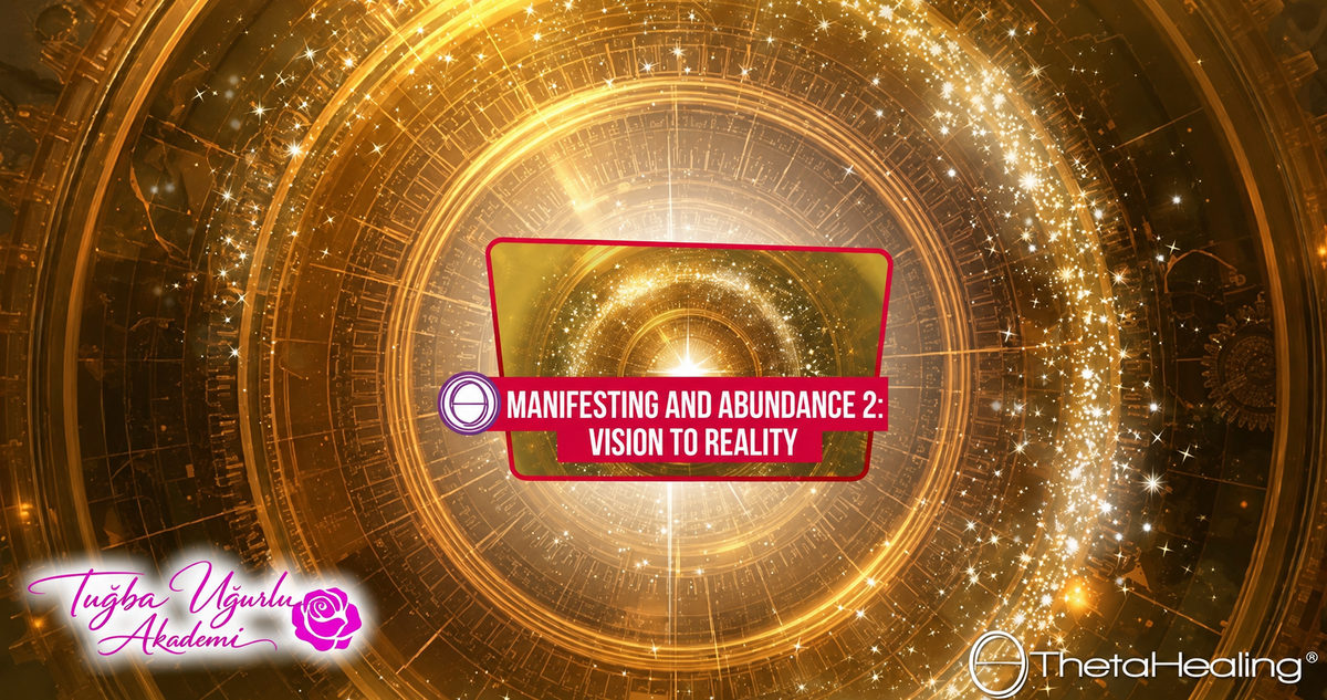 Manifesting and Abundance 2 (Yaratım ve Bolluk 2) seminer kapak görseli, altın ışık sarmalı